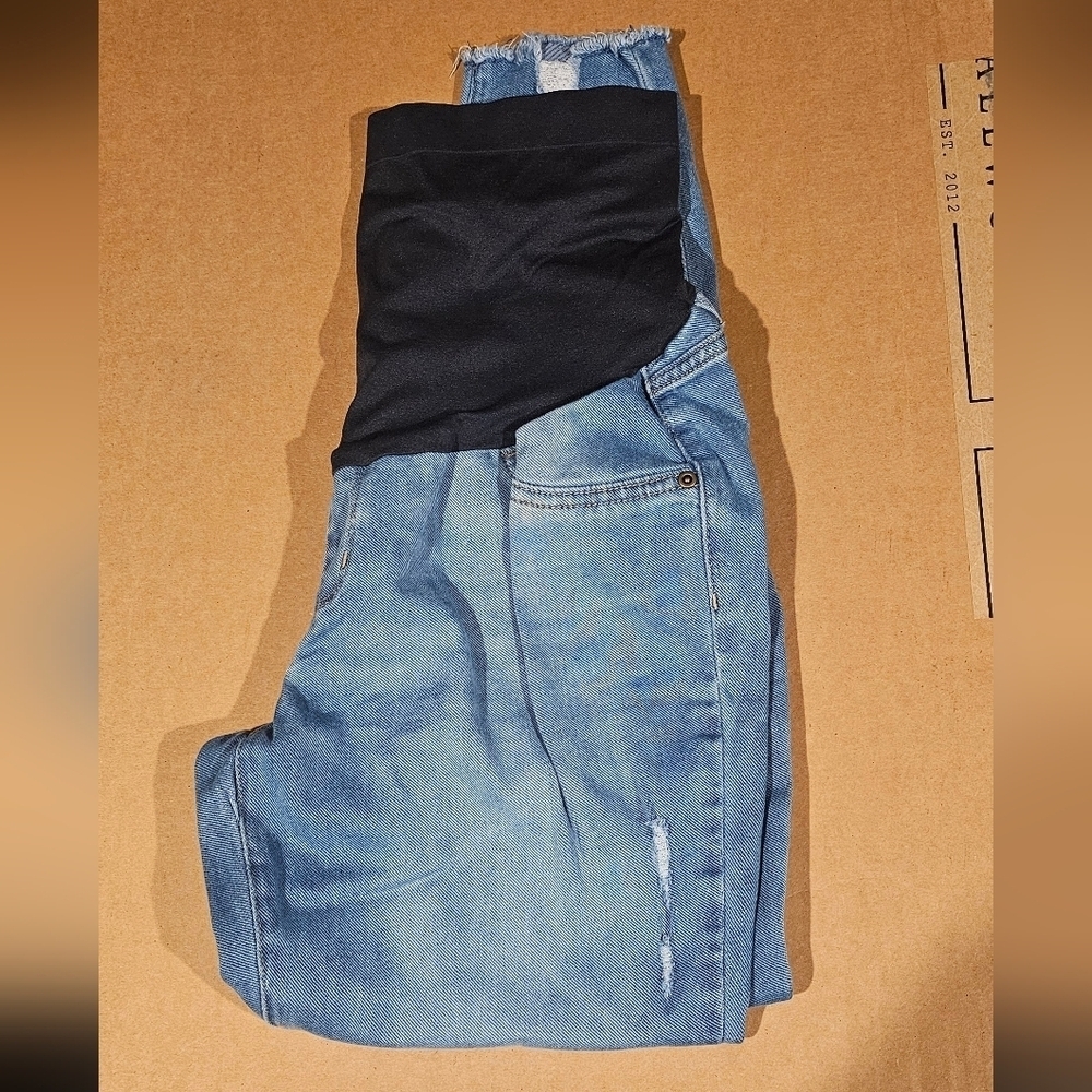 Sonoma Light Blue Maternity (10) Distressed Boyfriend Jeans - Picture 5 of 5